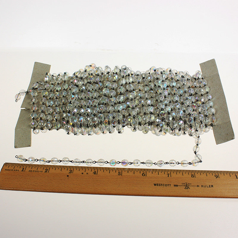 8mm AB Bead Linkage w/ Black Connectors, 1 Meter