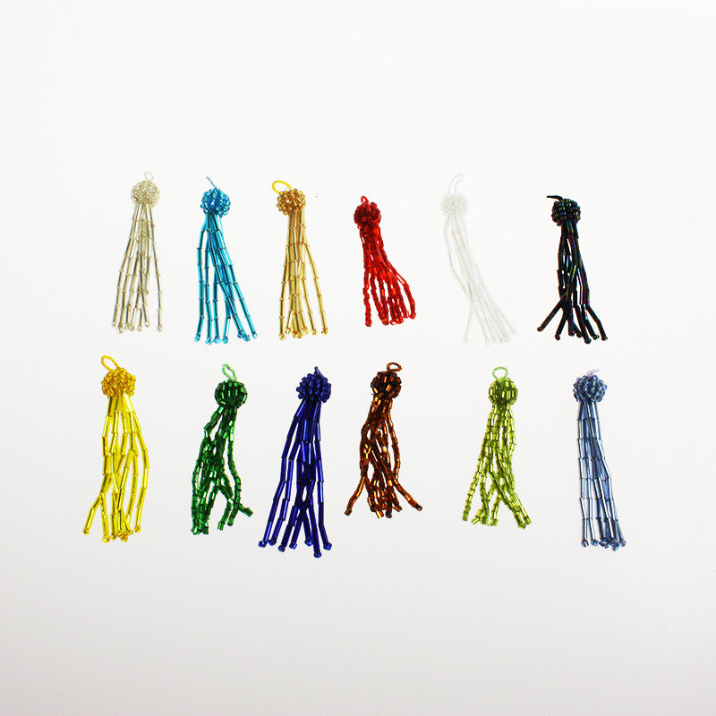 2" Glass Beaded Tassels <br> (Pack of 12)