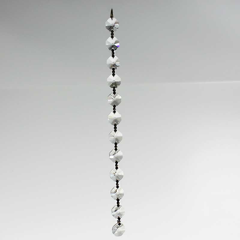 14mm Octagon 12-bead Crystal Chain w/ Chrome Bow Ties