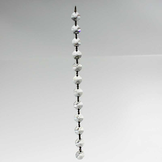 14mm Octagon 12-bead Crystal Chain w/ Chrome Bow Ties