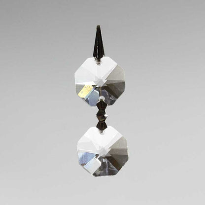 14mm 2 Bead Leaded Crystal Chain <br> Brass or Chrome pin