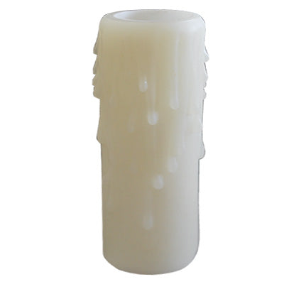 Ivory Resin Faux Beeswax w/ Drip Candle Cover, Standard Base