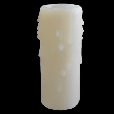 Ivory Resin Candle Cover w/ Drip, Standard Base