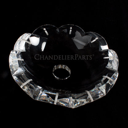 Extra Heavy Faceted Bobeche, Scalloped Edge