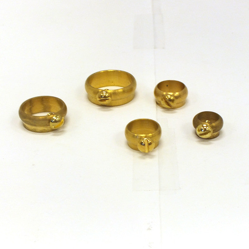 Brass Pipe Slip Ring w/ Screw (5 Sizes)