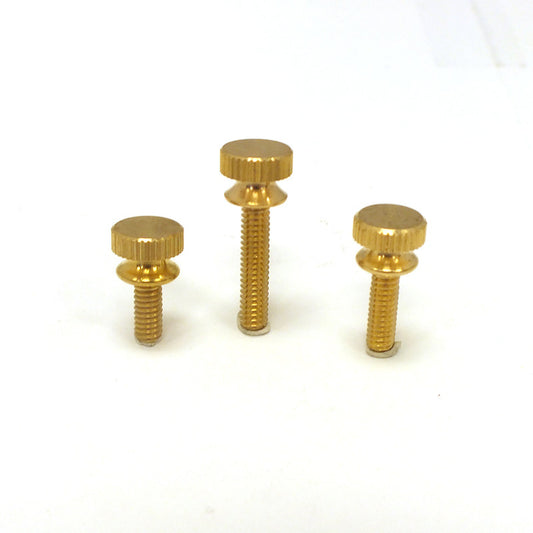 Knurled Head Screw 8/32 Thread (3 Sizes) Brass
