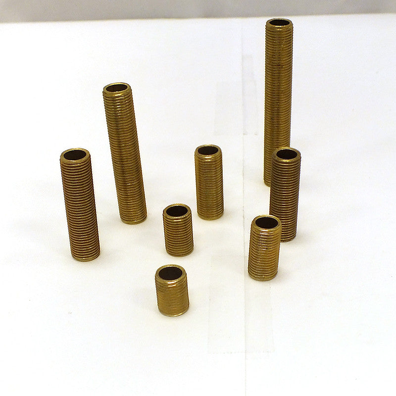 Solid Brass Threaded Rod / Nipple, 1/8 IP (8 Sizes)