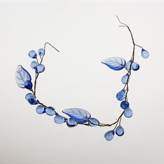 12" Strand of Blue leaves and grapes