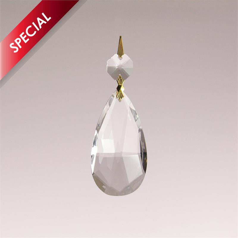 SPECIAL - 2-1/2" Clear Teardrop w/ Top Bead
