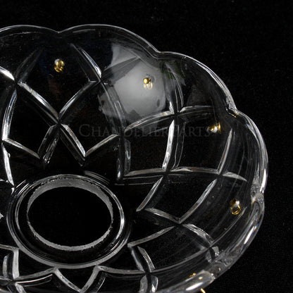 4" Criss-Cross Pressed Bobeche (Various Pin Hole Options)