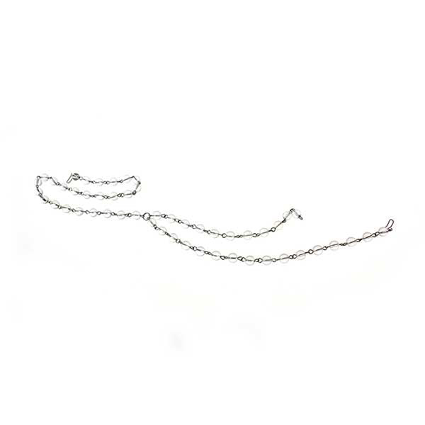 Clear 8mm Round Bead Y Chain w/ Chrome Pinning <br> (Bags of 6)