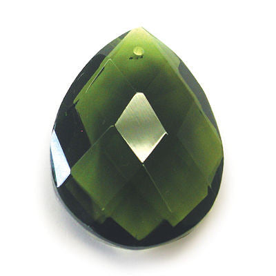 1.5 INCH APX OLIVINE ALMOND HAND CUT 