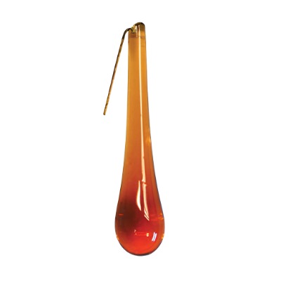3 INCH DARK TOPAZ SMOOTH MURANO TEAR DROP 