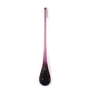 6.5 INCH AMETHYST RIPPLED MURANO TEAR DROP 