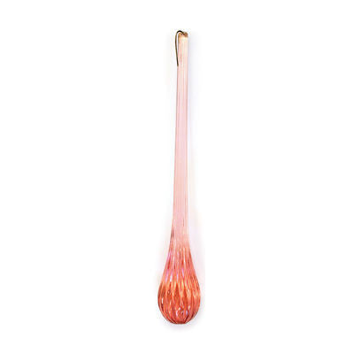 6.5 INCH PINK RIPPLED MURANO TEAR DROP 