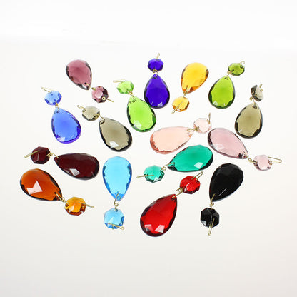 Czech 1-1/2" Colored Half Cut Teardrop w/ 14mm Top Bead