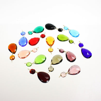 Czech 1-1/2" Colored Half Cut Teardrop w/ 14mm Top Bead