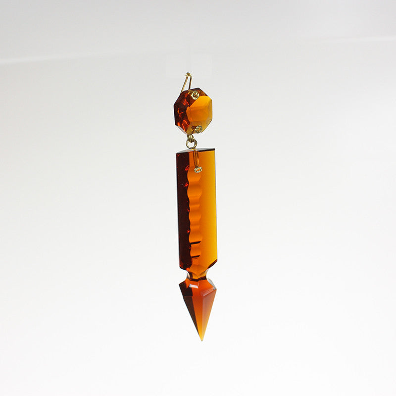 3-1/2" Colored Czech Notched Spear w/ 14mm Top Bead
