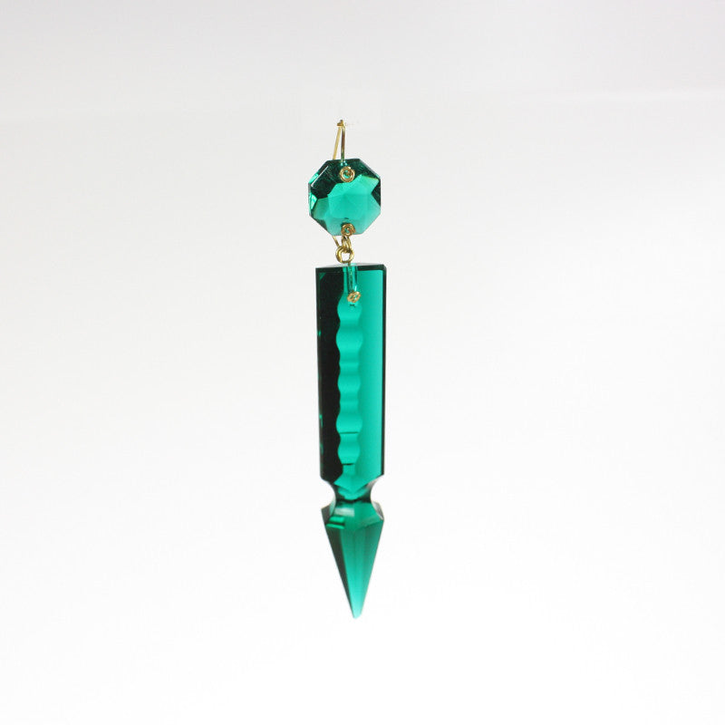 3-1/2" Colored Czech Notched Spear w/ 14mm Top Bead