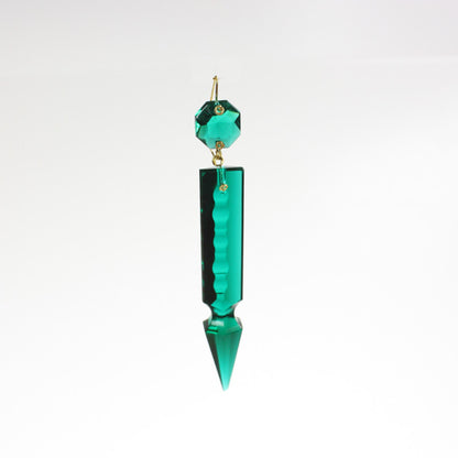 3-1/2" Colored Czech Notched Spear w/ 14mm Top Bead