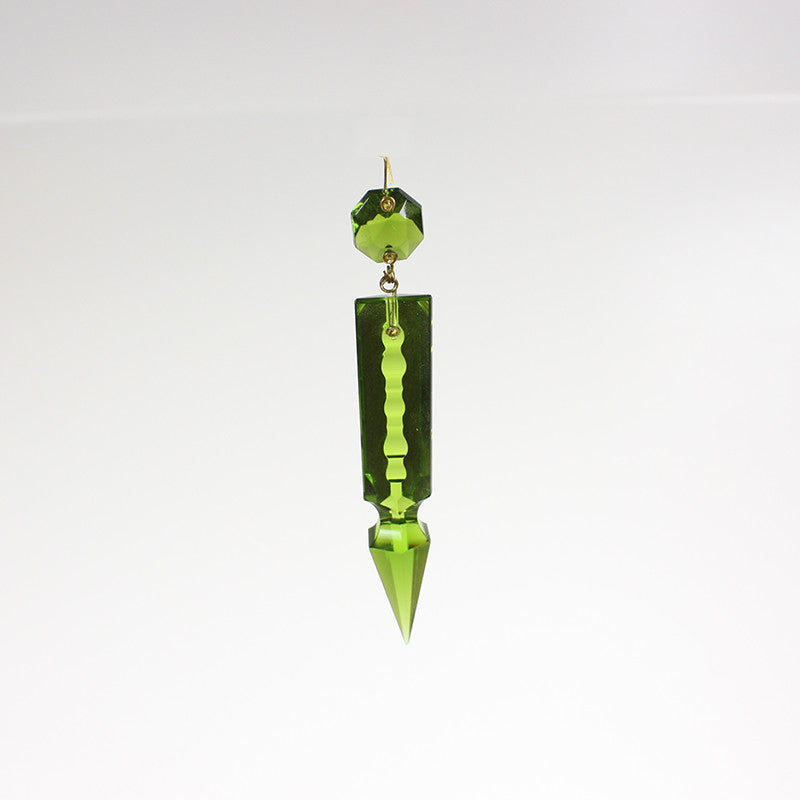 3-1/2" Colored Czech Notched Spear w/ 14mm Top Bead