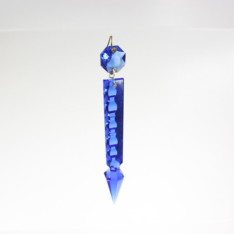 4-1/2" Colored Czech Notched Spear w/ 14mm Top Bead <br> (6 colors)