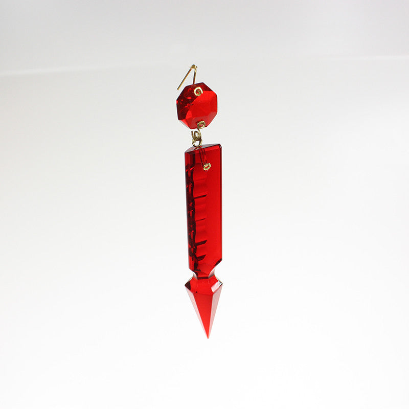 3-1/2" Colored Czech Notched Spear w/ 14mm Top Bead
