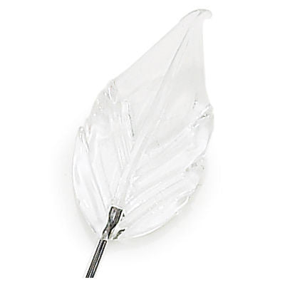 SMALL HAND MADE CRYSTAL CZECH LEAF 30-34MM W/ WIRE 