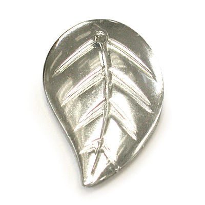 30MM MIRRORED CRYSTAL CZECH RIGHT LEAF W/ FLAT BACK 