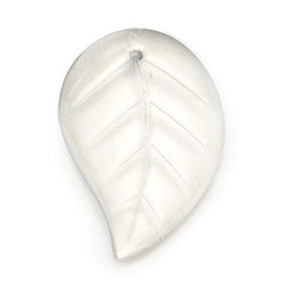 30MM MIRRORED FROSTED CRYSTAL CZECH RIGHT LEAF W/ FLAT BACK 