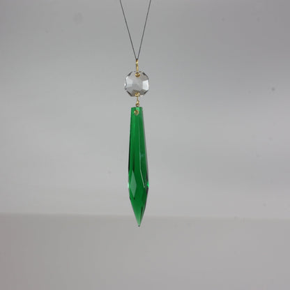 Czech 3" Colored U-Drop Prism w/ Clear Top Bead