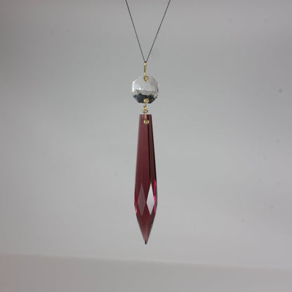 Czech 3" Colored U-Drop Prism w/ Clear Top Bead
