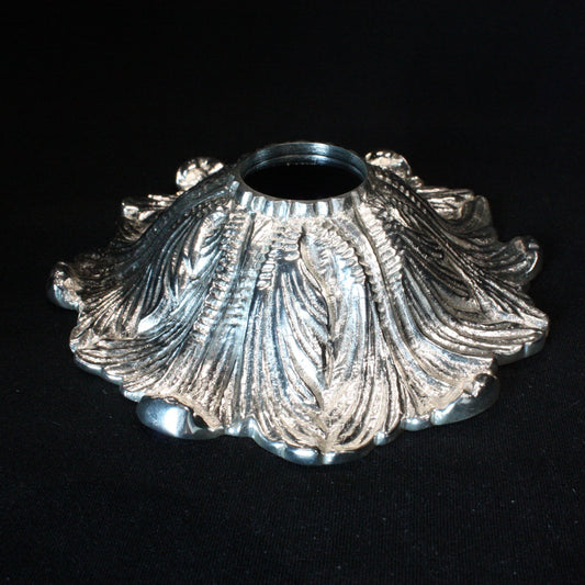 4-3/4" Cast Rococo Silver Canopy (1-1/16" center hole)