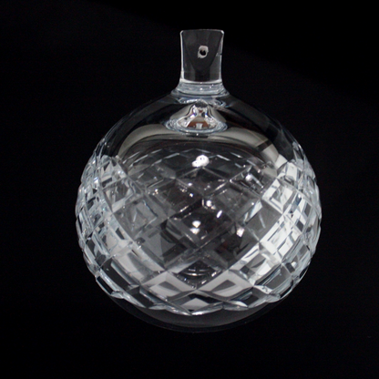 Crystal Criss Cross Cut Hollow Ball w/ Shank