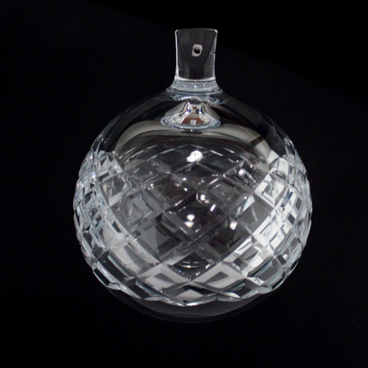 Crystal Criss Cross Cut Hollow Ball w/ Shank