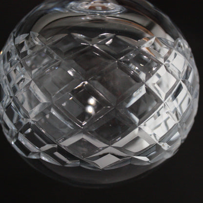 Crystal Criss Cross Cut Hollow Ball w/ Shank