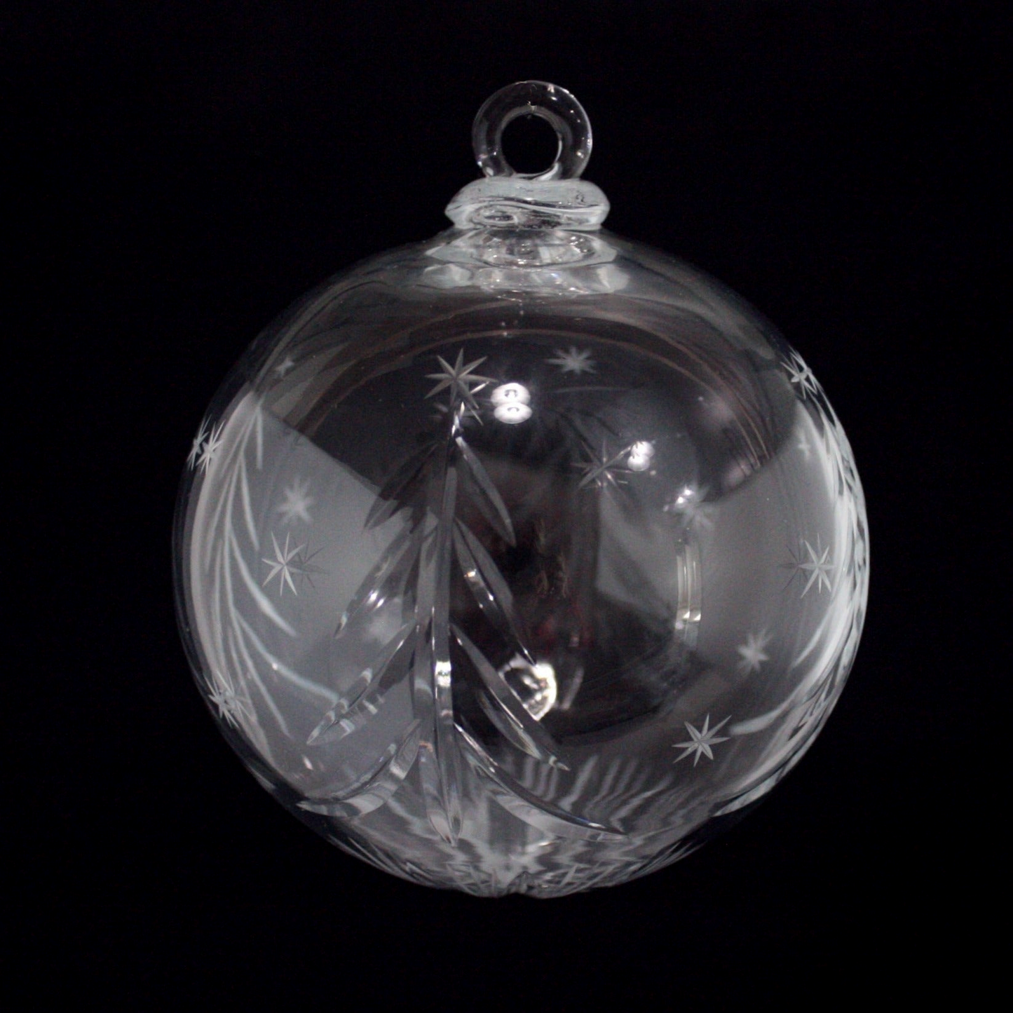 100mm Crystal Star and Tree Cut Hollow Ball w/ Loop