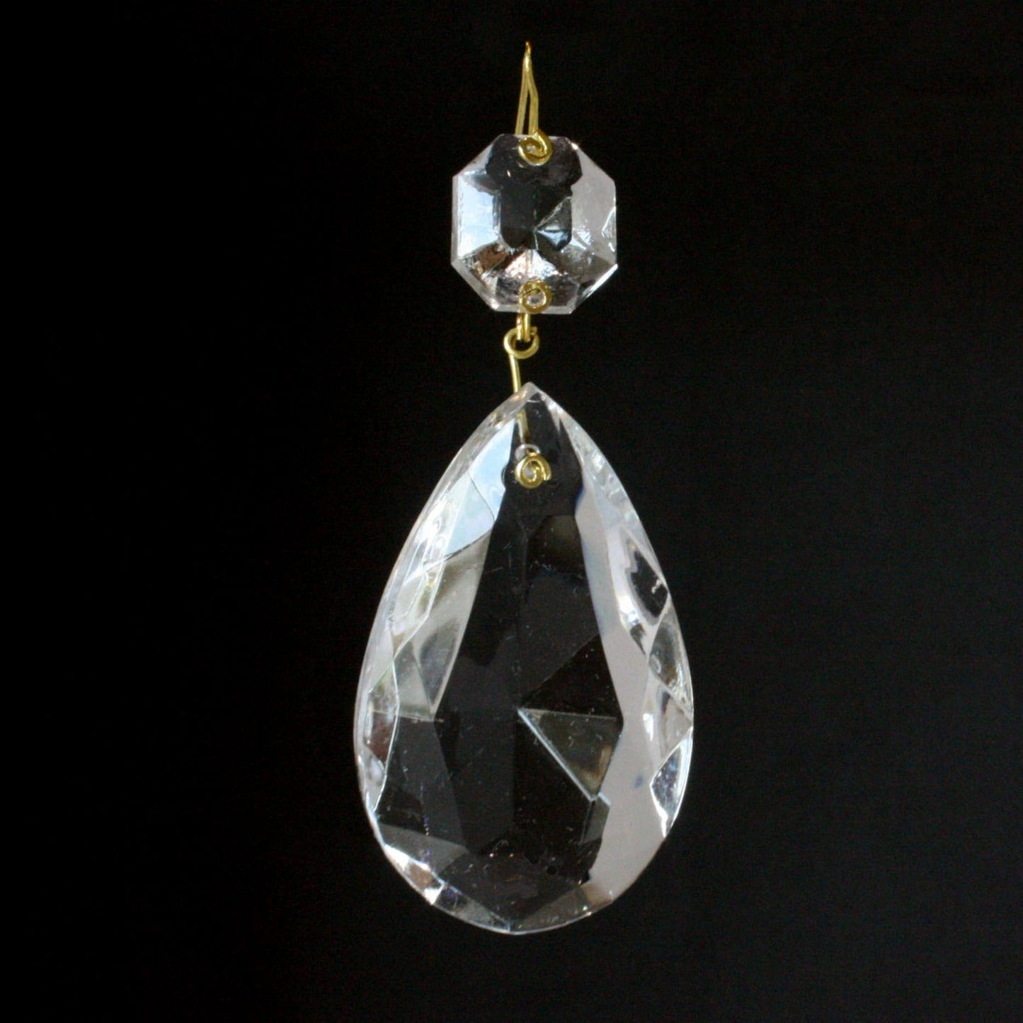 Czech Crystal Teardrop w/ Top Bead