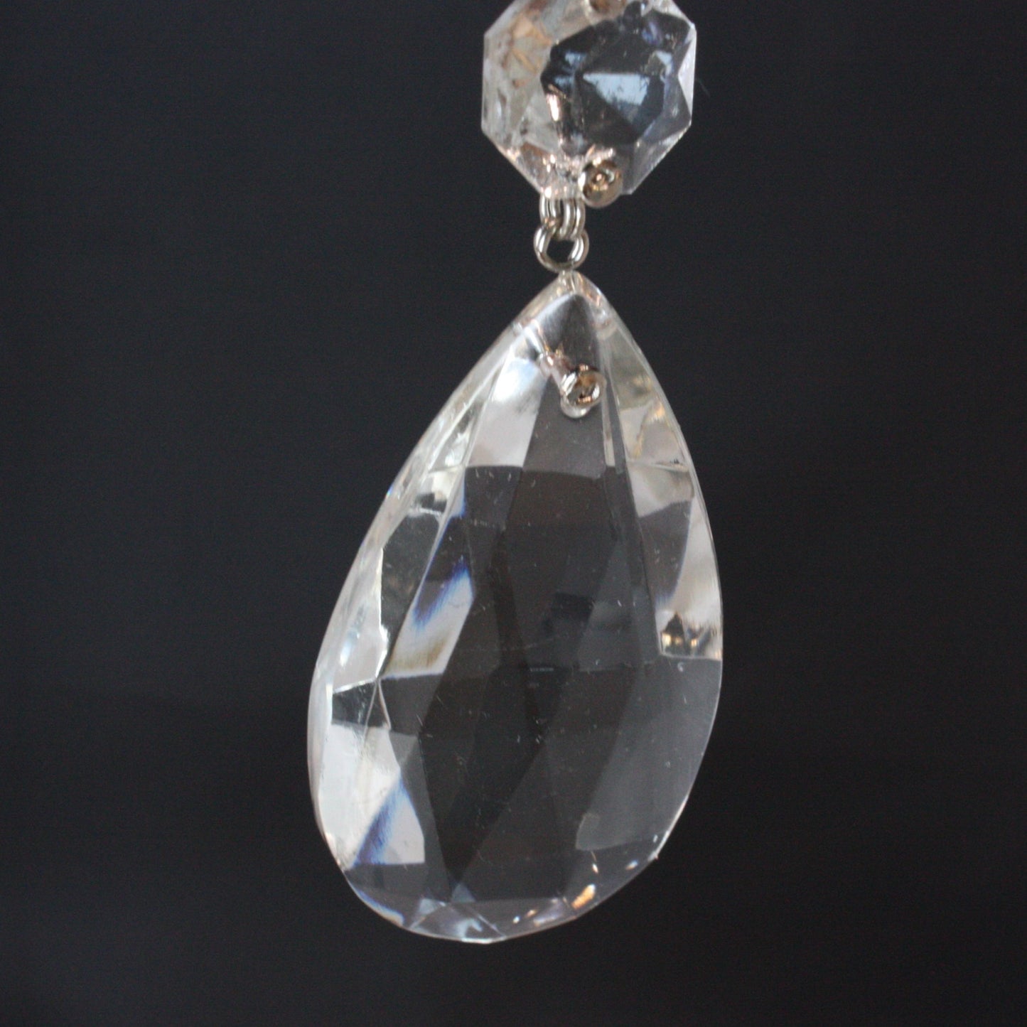 Czech Crystal Full Cut Teardrop w/ Top Bead