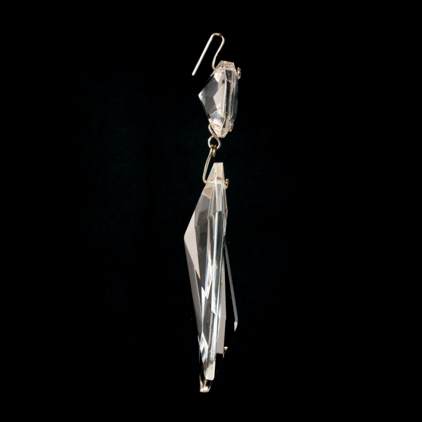 Czech Crystal Asymmetrical Radiant Cut Prism w/ Top Bead