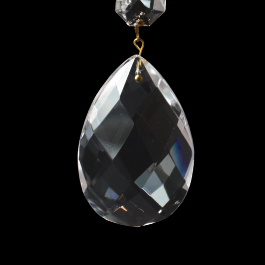 Crystal Swedish Cut Teardrop w/ Top Bead