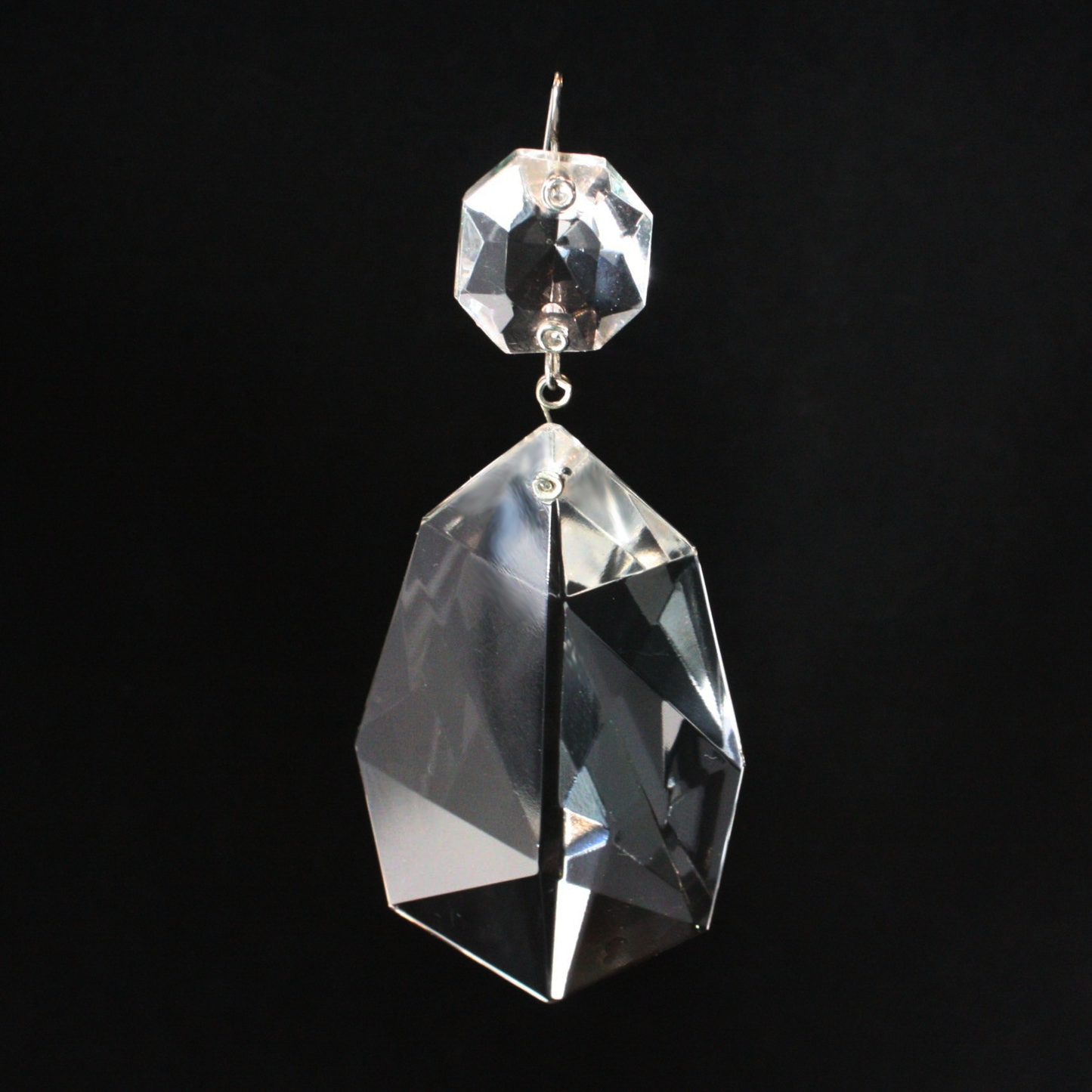 Czech Crystal Asymmetrical Radiant Cut Prism w/ Top Bead