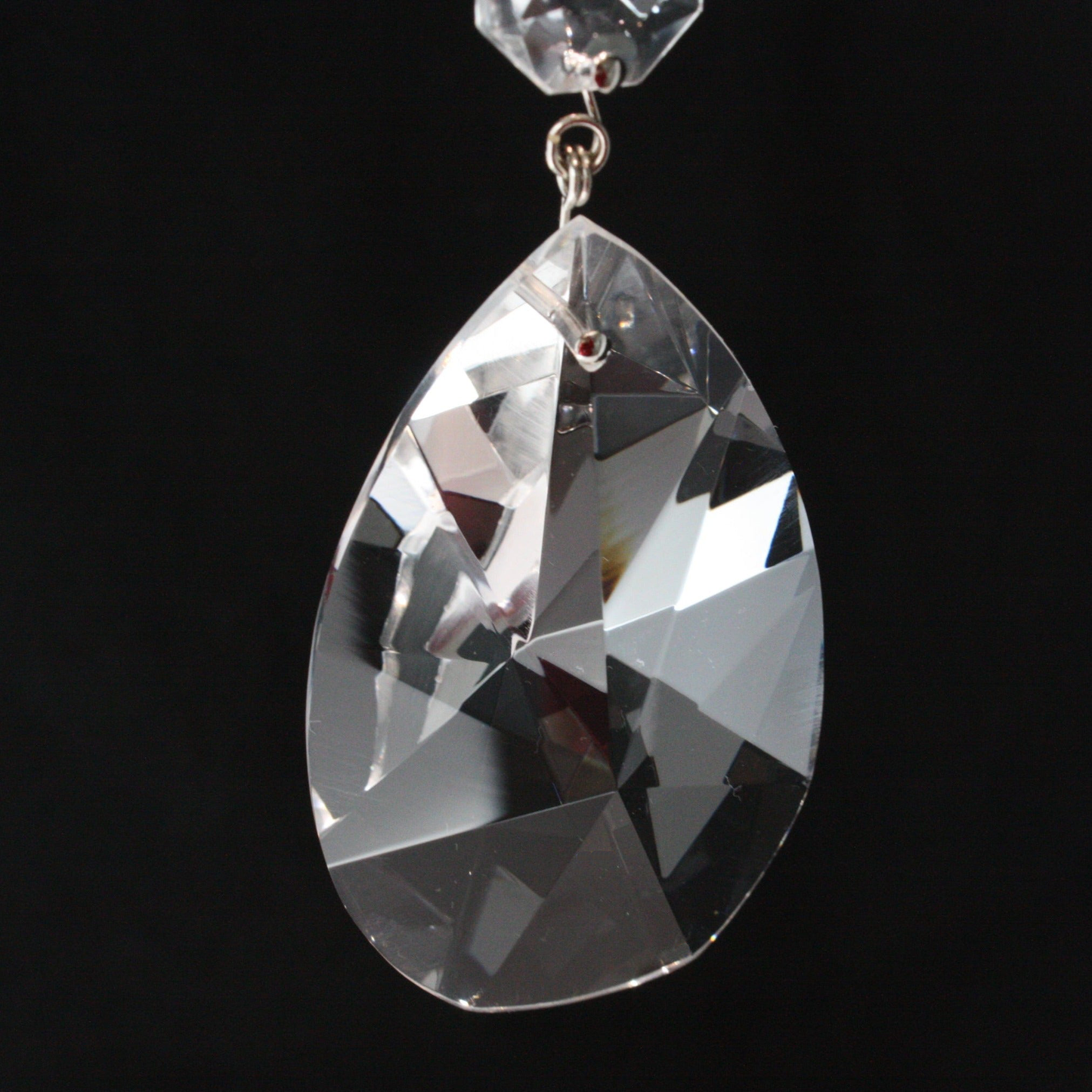 Turkish Radiant Cut Teardrop w/ Top Bead, Clear