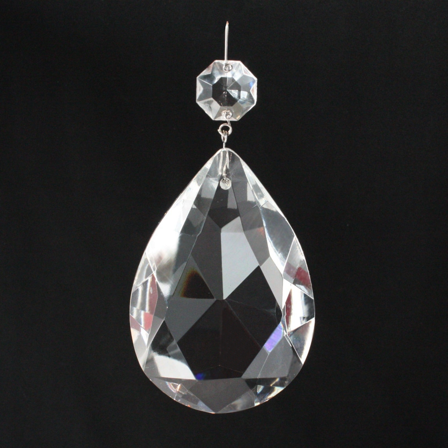 Czech Crystal Teardrop w/ Top Bead