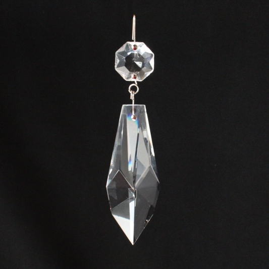 Turkish Full Cut Crystal Prism w/ Top Bead<br> (2 Sizes)