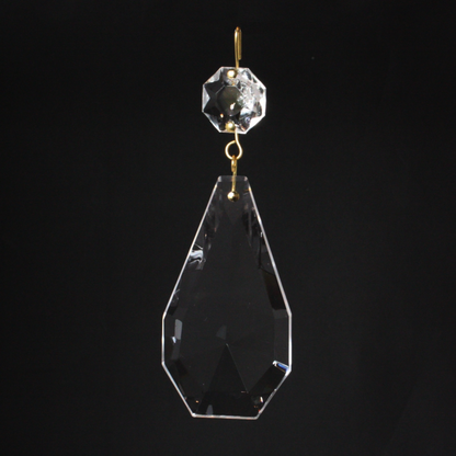 8-Sided Coffin Prism w/ Top Bead, Clear