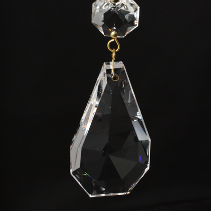 8-Sided Coffin Prism w/ Top Bead, Clear