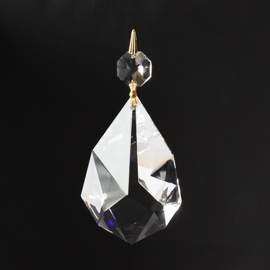 Turkish Crystal 8-Sided Clear Point Prism w/ Top Bead