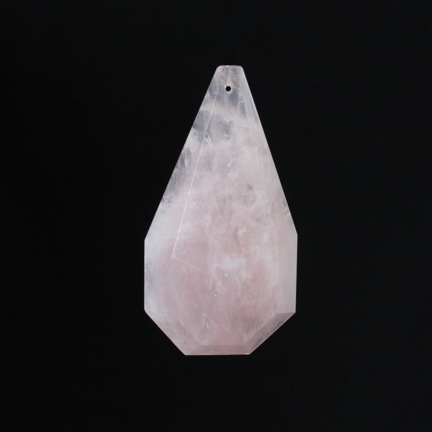 89mm Rock Crystal Half Cut Coffin Prism, Rose