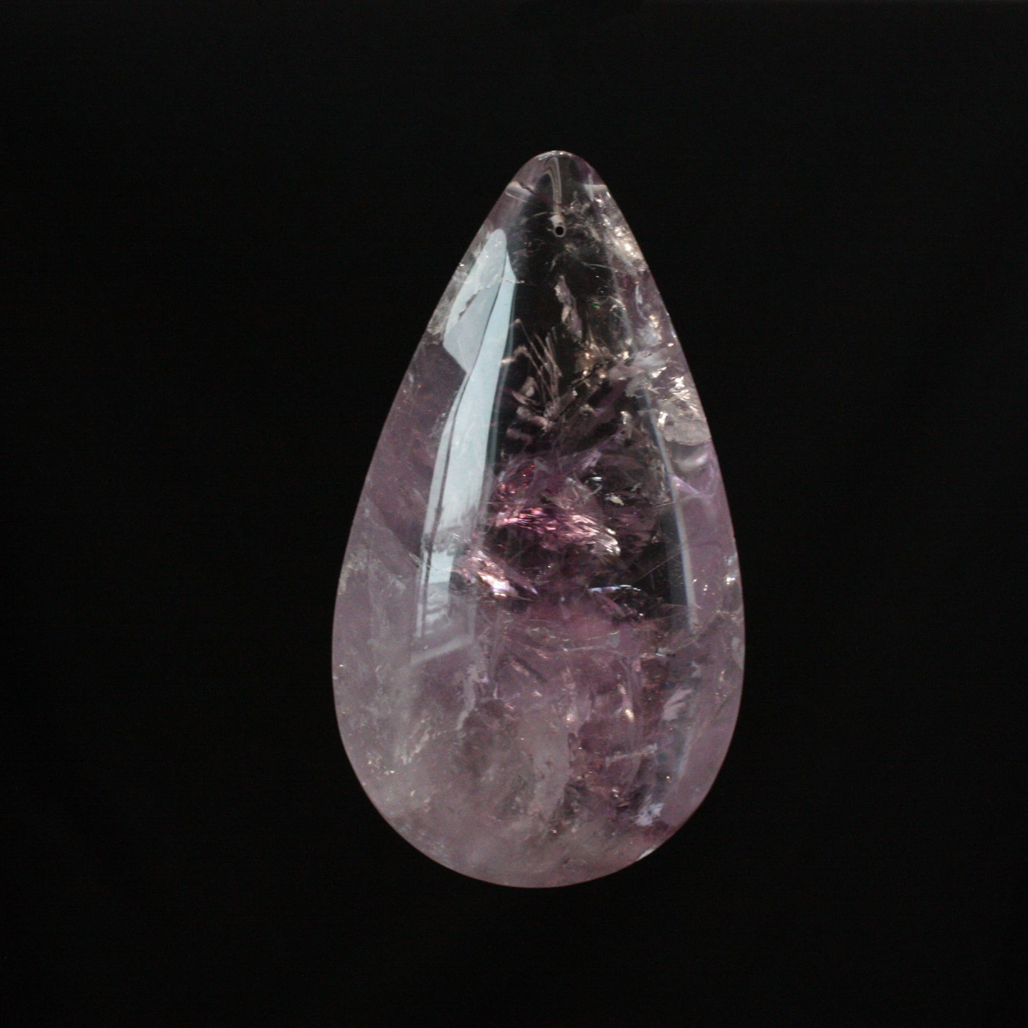 127mm Smooth Rock Crystal Full Pear, Amethyst